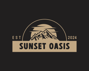 Mountain Peak Sunset logo design