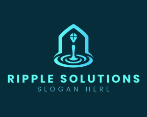 Ripple - Water Drop Ripple House logo design