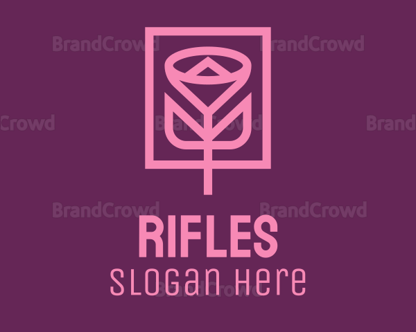 Rose Flower Frame Logo