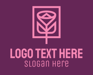 Bloom - Rose Flower Frame logo design