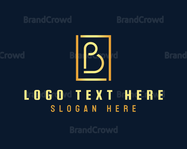 Golden Premium Firm Letter B Logo