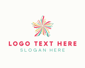 Colorful Festive Star Firework Logo