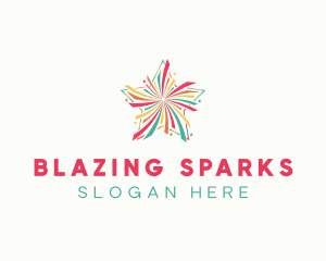 Colorful Festive Star Firework logo design