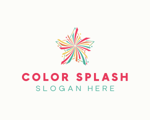 Colorful Festive Star Firework logo design