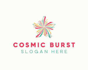 Colorful Festive Star Firework logo design