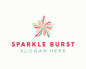 Firework - Colorful Festive Star Firework logo design