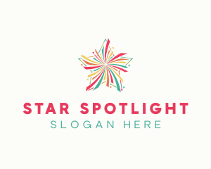 Colorful Festive Star Firework logo design