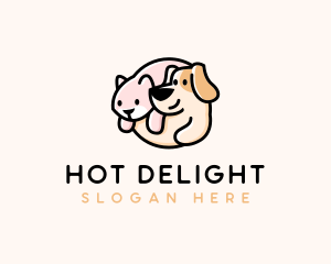 Cute Dog Cat logo design