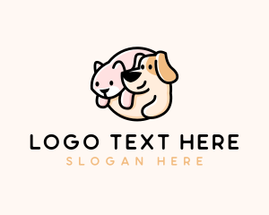 Pet Friendly - Cute Dog Cat logo design