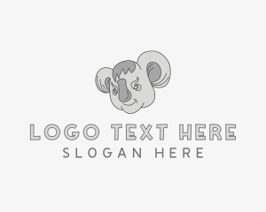 Wild - Koala Animal Head logo design