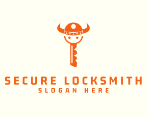 Locksmith - Viking Key Warrior logo design