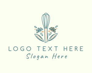 Utensil - Organic Flower Whisk logo design