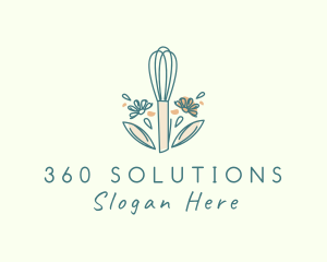 Organic Flower Whisk  logo design