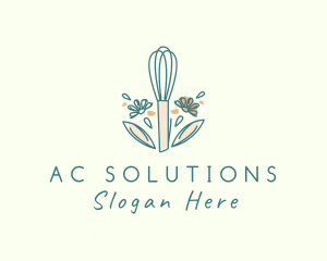 Organic Flower Whisk  logo design