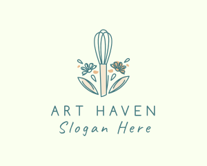 Organic Flower Whisk  logo design