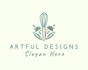 Organic Flower Whisk  logo design