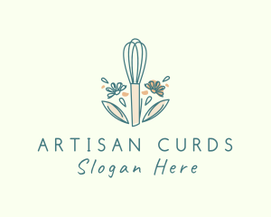 Organic Flower Whisk  logo design