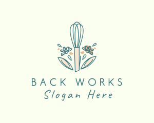 Organic Flower Whisk  logo design