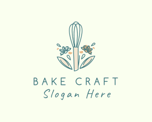 Organic Flower Whisk  logo design