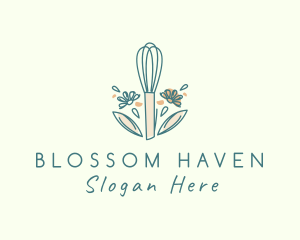 Flower - Organic Flower Whisk logo design