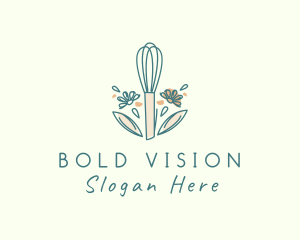 Organic Flower Whisk  logo design