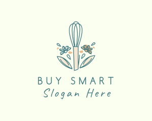 Organic Flower Whisk  logo design