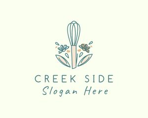 Organic Flower Whisk  logo design