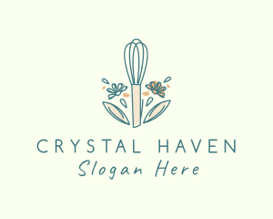 Organic Flower Whisk  logo design