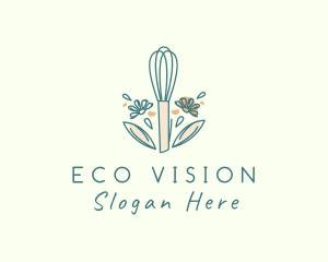 Organic Flower Whisk  logo design