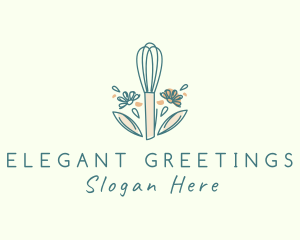 Organic Flower Whisk  logo design