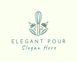 Organic Flower Whisk  logo design