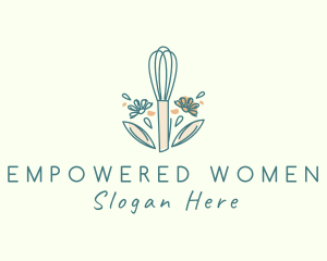 Organic Flower Whisk  logo design