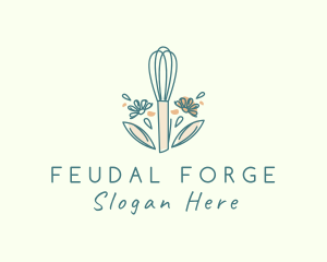 Organic Flower Whisk  logo design