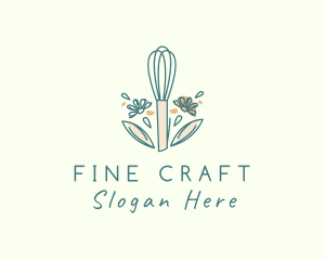 Organic Flower Whisk  logo design