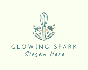 Organic Flower Whisk  logo design