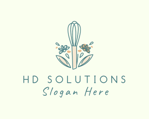 Organic Flower Whisk  logo design