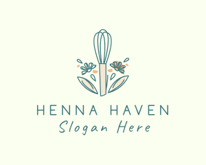 Organic Flower Whisk  logo design