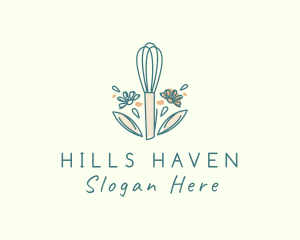 Organic Flower Whisk  logo design