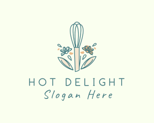 Organic Flower Whisk  logo design