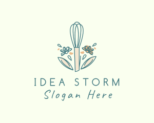 Organic Flower Whisk  logo design