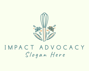 Organic Flower Whisk  logo design