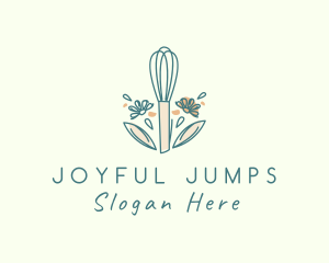 Organic Flower Whisk  logo design