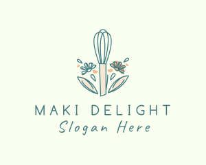 Organic Flower Whisk  logo design