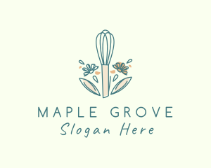 Organic Flower Whisk  logo design