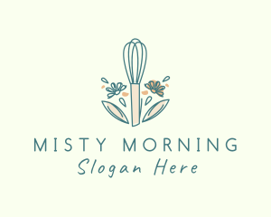 Organic Flower Whisk  logo design