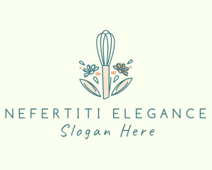 Organic Flower Whisk  logo design