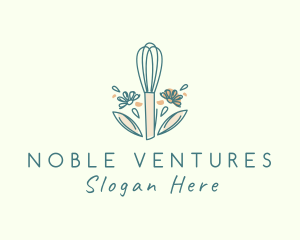 Organic Flower Whisk  logo design