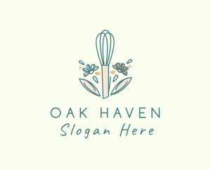 Organic Flower Whisk  logo design