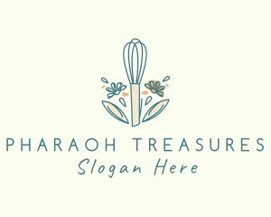 Organic Flower Whisk  logo design