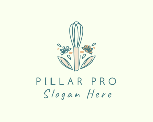 Organic Flower Whisk  logo design